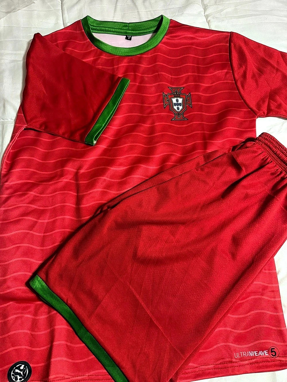 Portugal Ronaldo 7 jersey set Red & Green